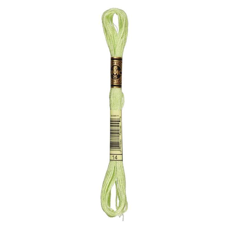DMC Stranded Cotton Thread Colour #14 Apple Green Pale DMC Stranded Cotton Thread Colour #14 Apple Green Pale