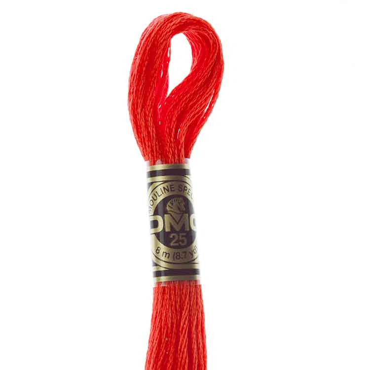 DMC Stranded Cotton Thread Colour #606 Orange Red Bright DMC Stranded Cotton Thread Colour #606 Orange Red Bright
