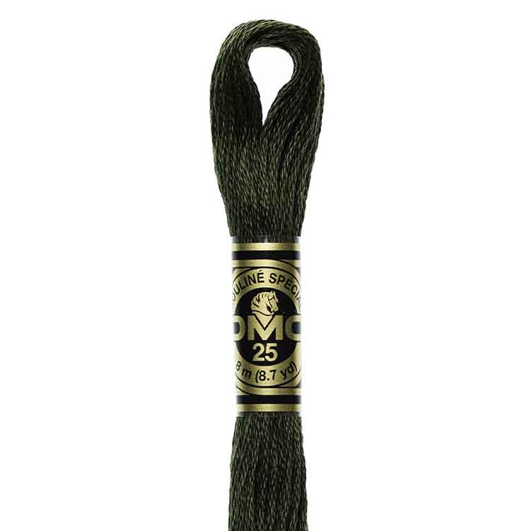 DMC Stranded Cotton Thread Colour #934 Avocado Grn Black DMC Stranded Cotton Thread Colour #934 Avocado Grn Black