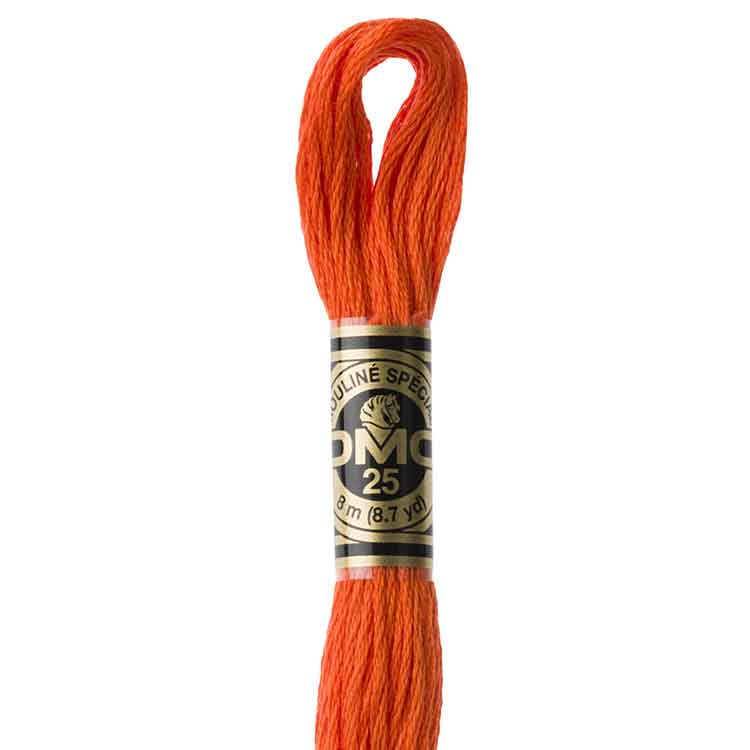 DMC Stranded Cotton Thread Colour #946 Burnt Orange Medium